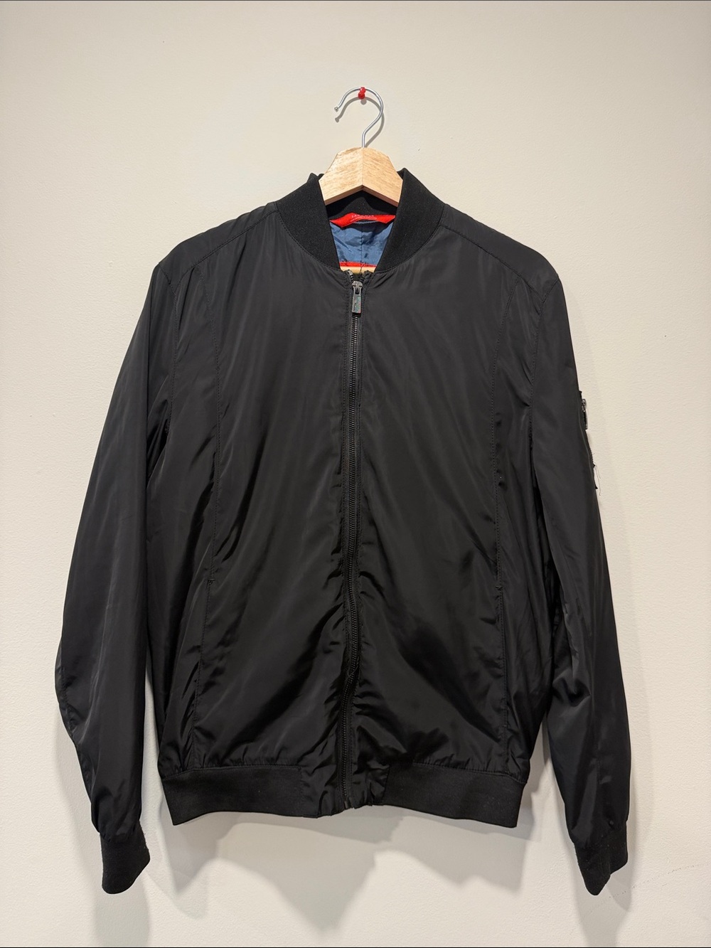 Men's Black Zara Bomber Jacket - Lightweight Zip-Up